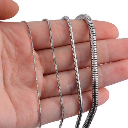 Snake Chains Necklace - Stainless Steel Chain Necklaces Women Fashion Jewelry - Picture 12 of 14