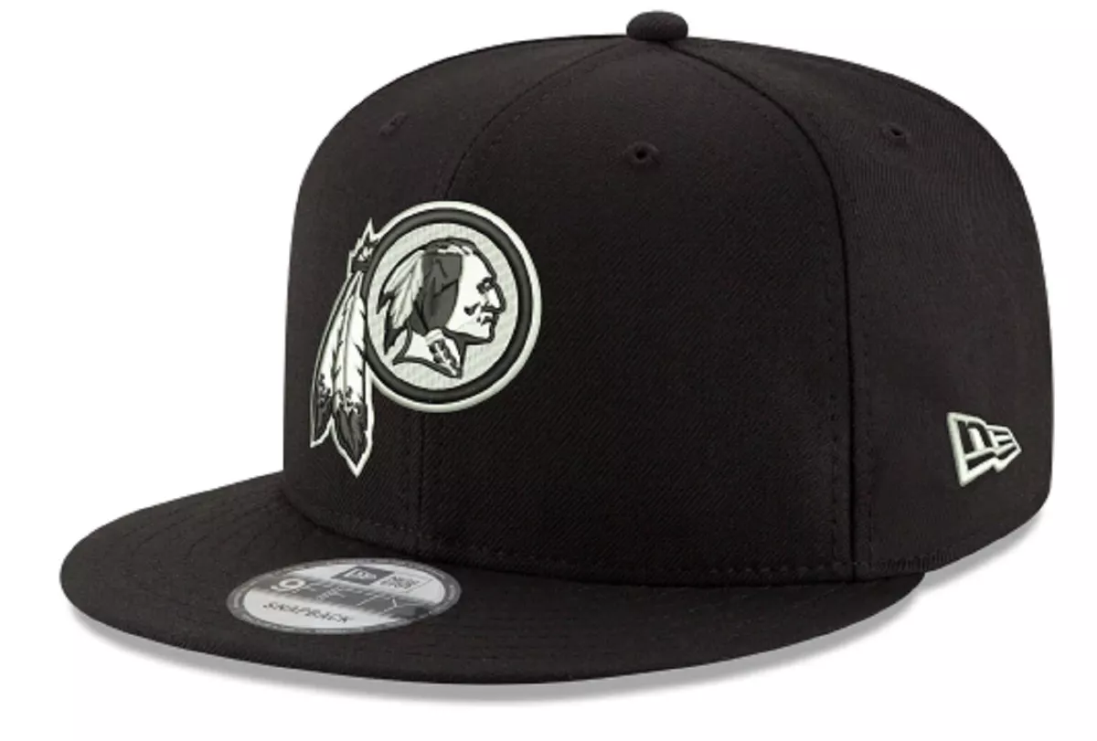 Washington Redskins Adult New Era White On Black 9Fifty Snapback