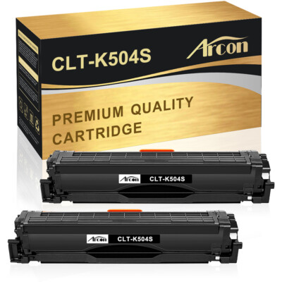 2PK CLT-K504S Black Toner Cartridge for Samsung CLX-4195FN 4195FW 4195N Printer
