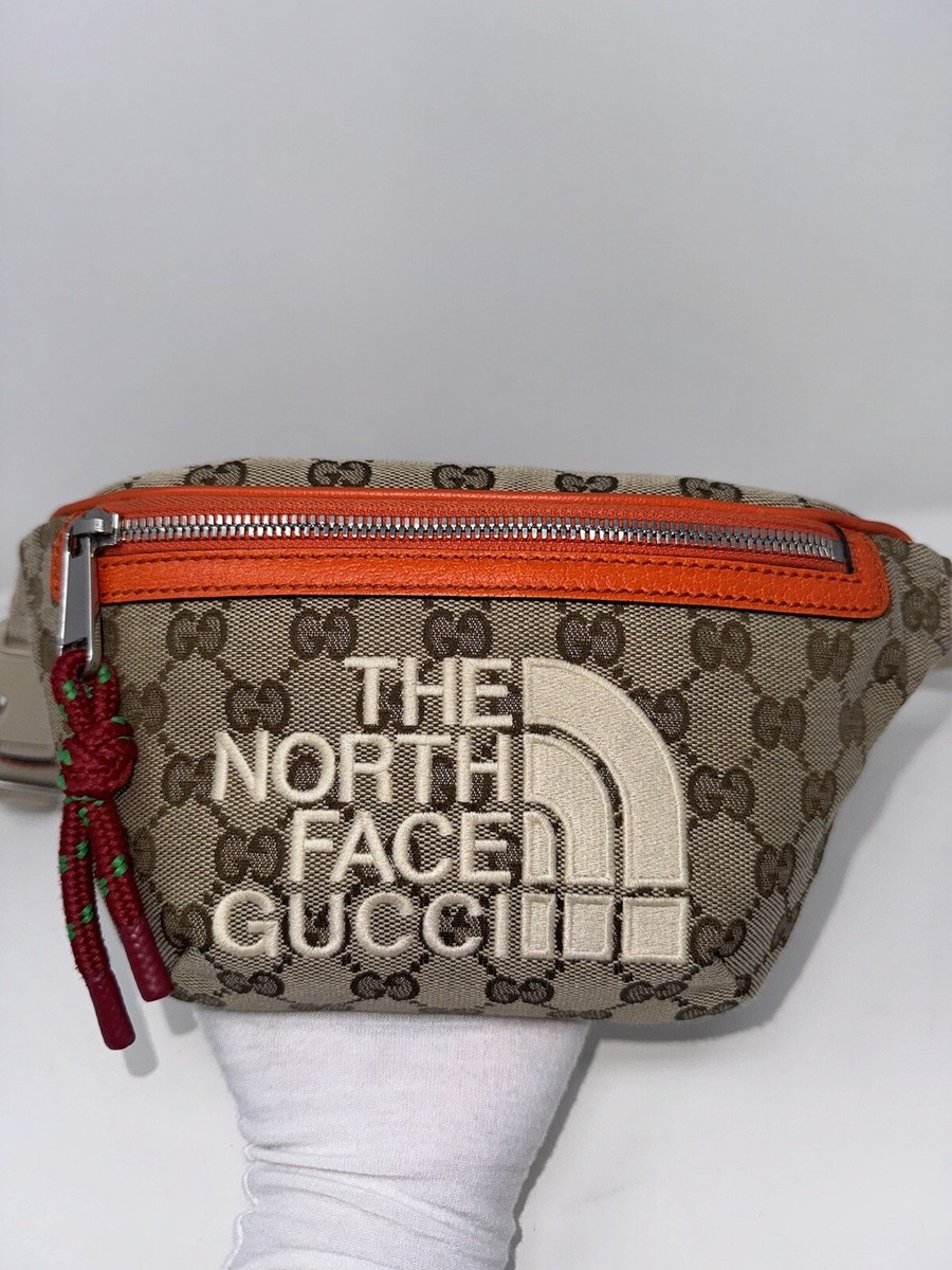 GUCCI X North Face Canvas Waist Belt Bag Beige Orange EUC | eBay GUCCI X North Face Canvas Waist Belt Bag Beige Orange EUC | eBay