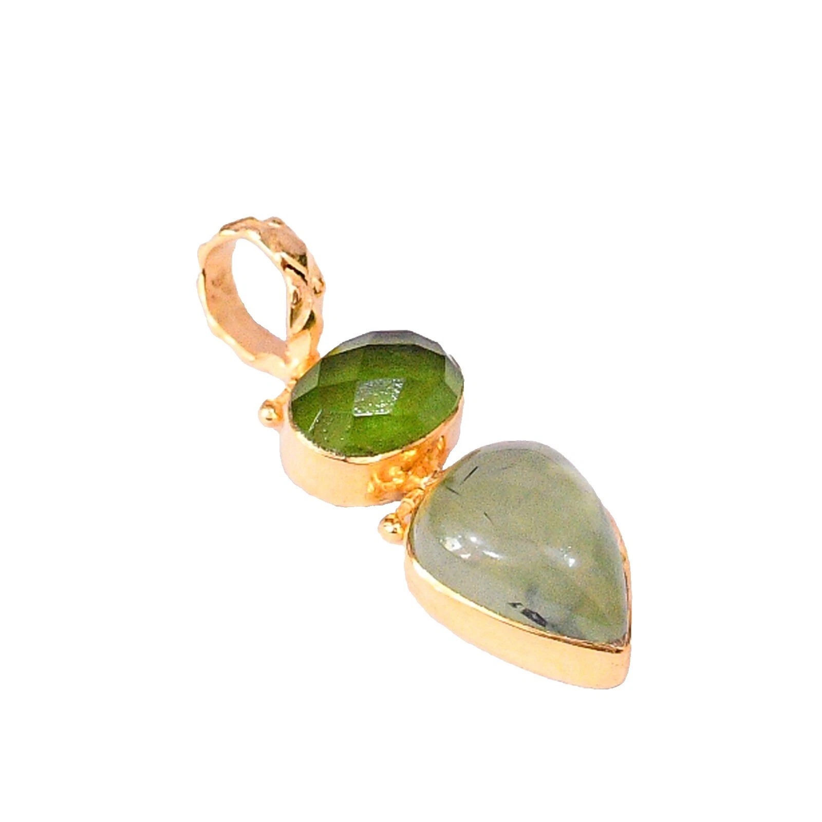 Prehnite Brass Stone Fashion Jewelry