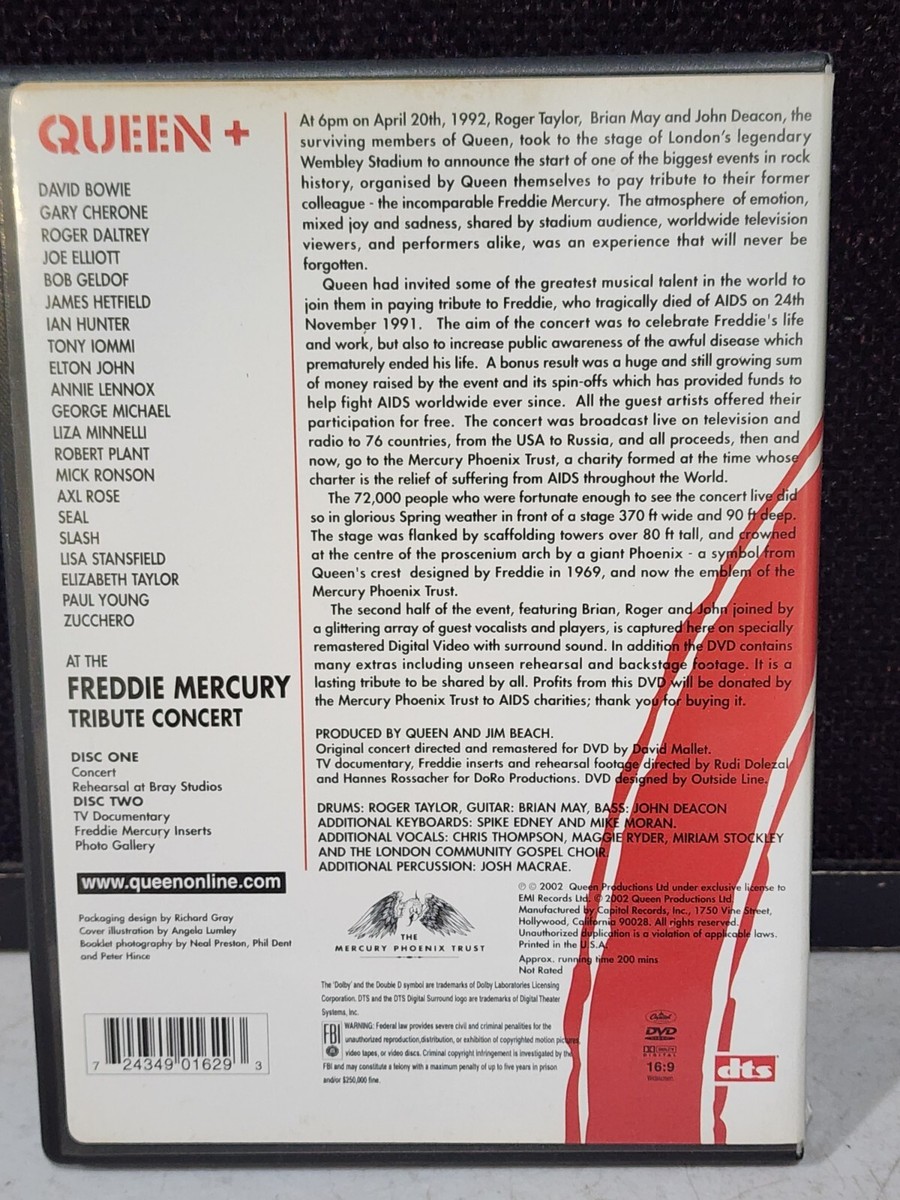 Freddie Mercury 10CD+2DVDセット QUEEN: The Freddie Mercury Tribute Concert 2 DVD 10 Year
