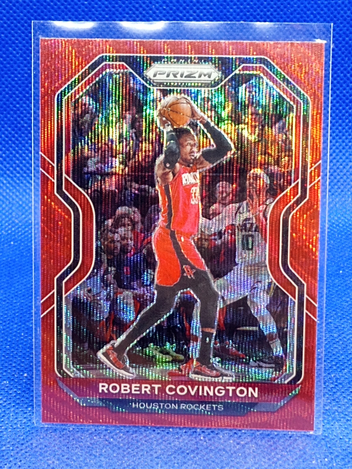 2020-21 Panini Prizm Robert Covington #8 Ruby Red Wave Prizm Houston Rockets