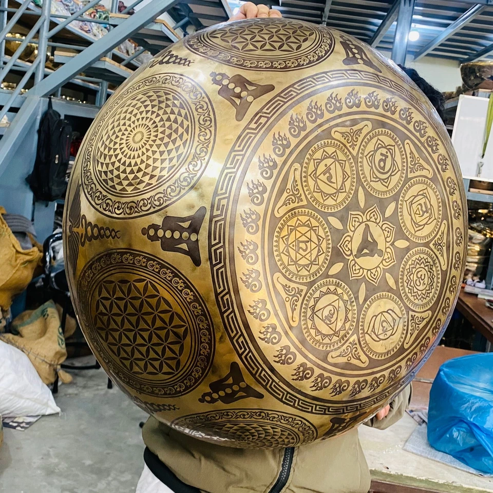 12-24" Extra large Tibetan Singing Bowl Diameter Healing Sound Standing Bowls - Image 3 of 4