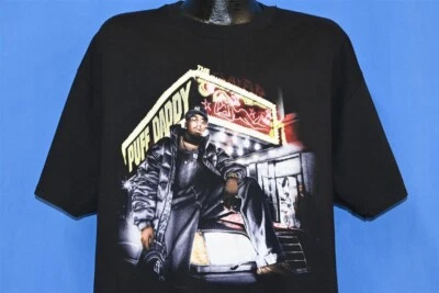 vintage 90s PUFF DADDY THE PLAYPEN P DIDDY HIP HOP RAP TEES BLACK