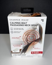 Sharper Image Electric Portable Calming Massaging Heat Neck Wrap Auto Shut Off