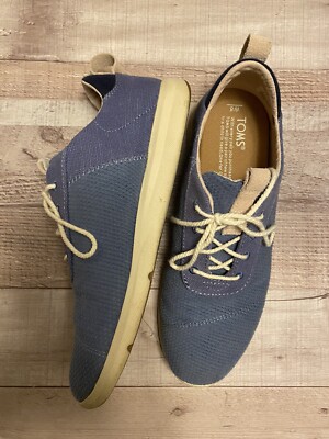 Toms sneakers womens size Cabrillo Shoes Blue Textured Lace