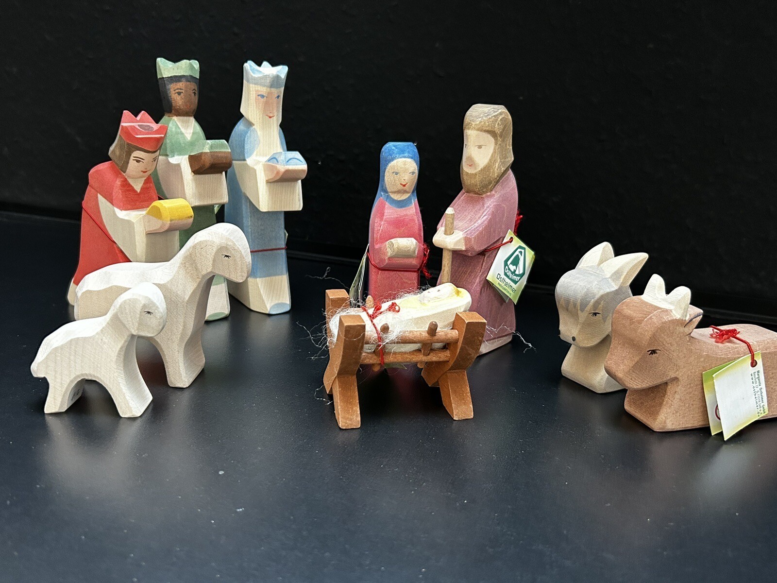 Ostheimer Krippenfiguren 10 teilig, Maria Josef Jesus Könige, nativity figures eBay