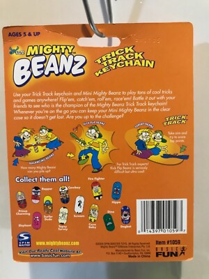 RARE* Mighty Beanz Trick Track Keychain ~ Basic Fun 2004 Retired