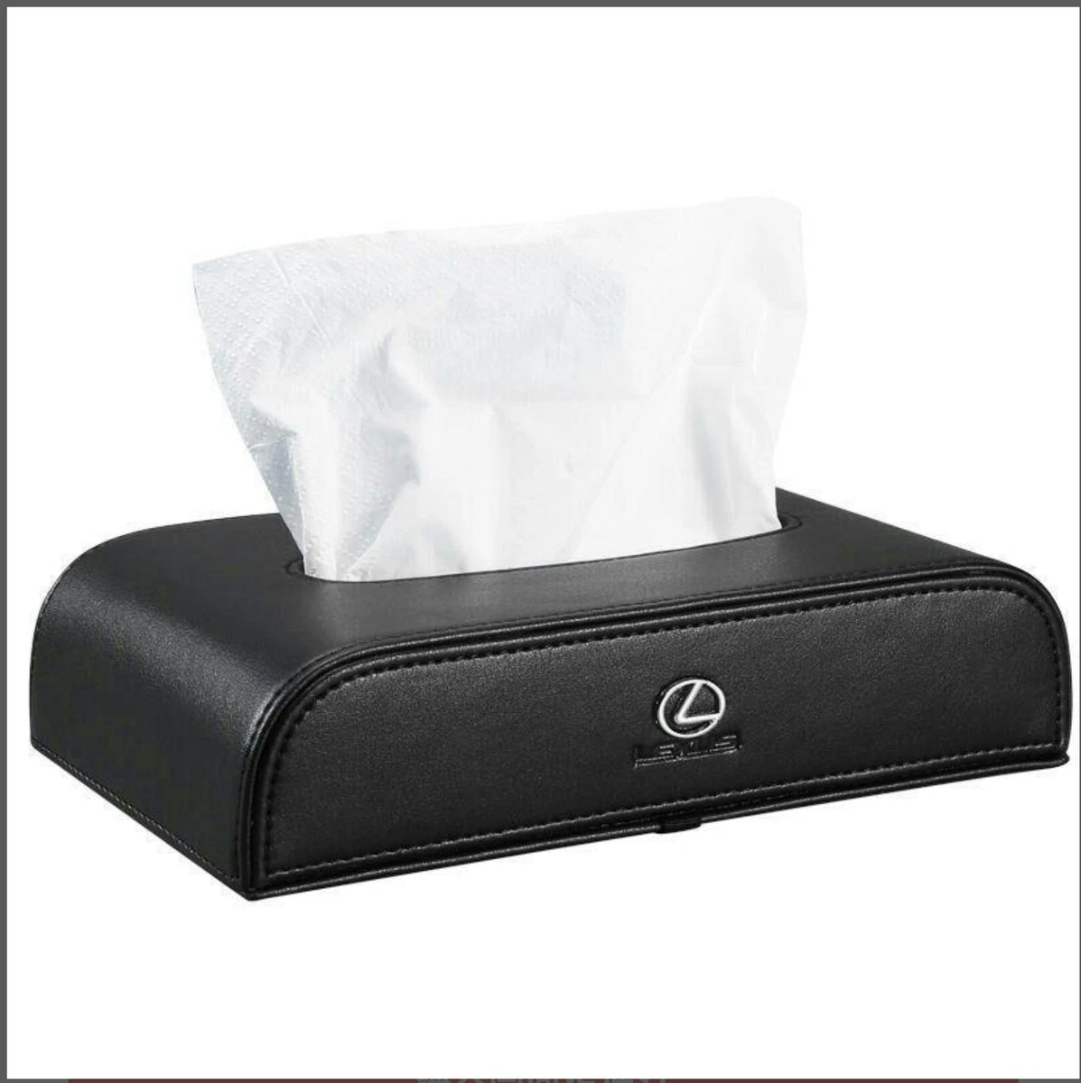 Lexus Emblem Automotive Tissue Box Case Black Made of Luxury