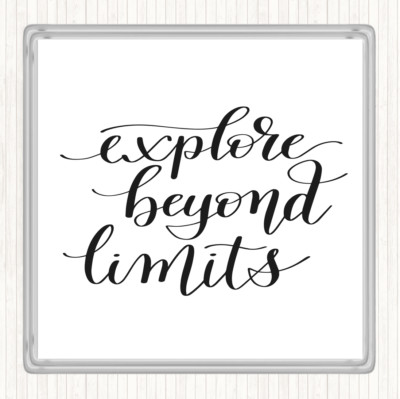 Weiß Schwarz Explore Beyond Limits Zitat Getränke Matte Untersetzer