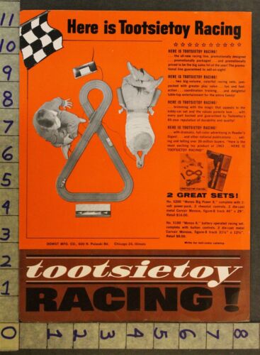 1963 TOOTSIE CAR AUTO RACE TRACK MURRAY TRICYCLE VELOCIPEDE BICYCLE TOY AD TQ09 - Picture 1 of 2