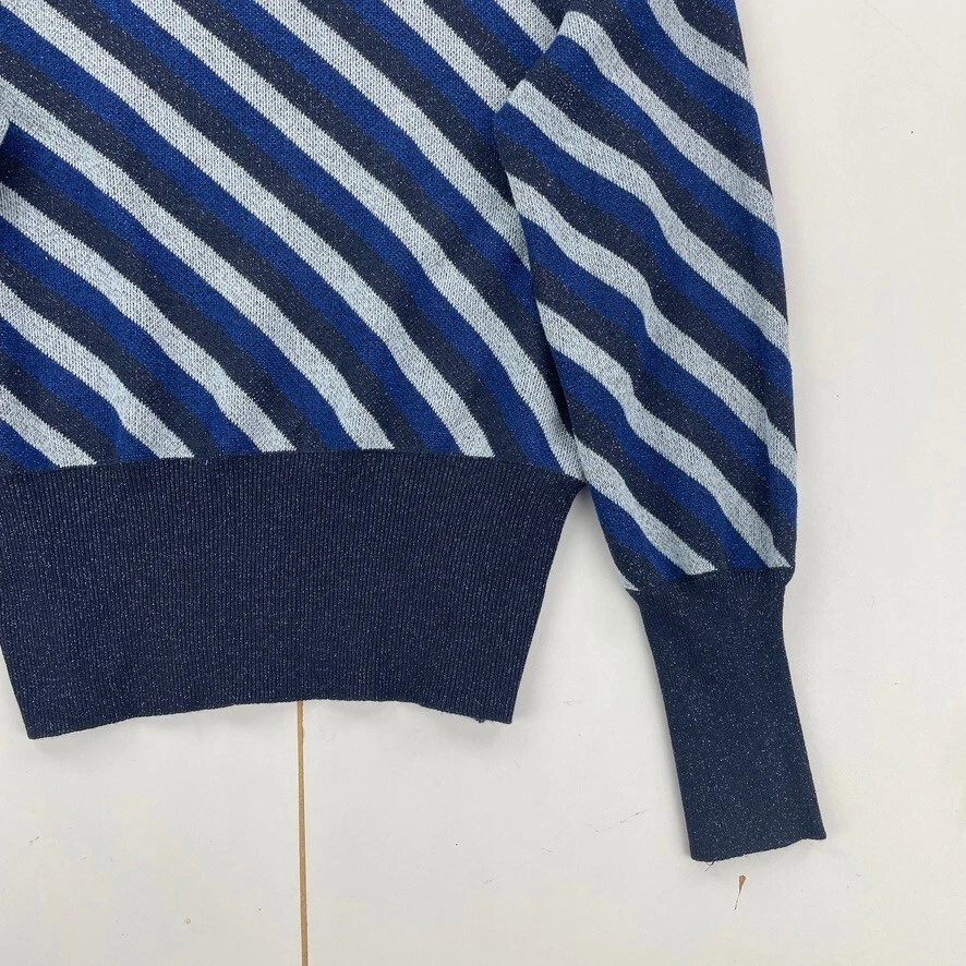 M&S Collection Jumper 10 Azul Cuello Redondo Mujer Tejido Manga Larga Rayas B... - Imagen 3 de 4