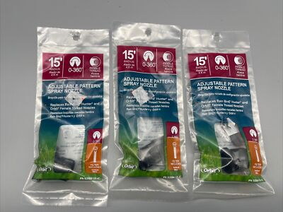 #ad #ad ORBIT 15’ Rad 360 Degree  Adjust Pattern Spray Nozzle 53584 15rc Lot Of 3 $9.95