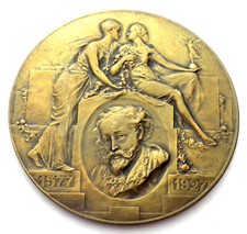 BELGIUM ANTWERP P.P. RUBENS 1577-1927 350th ANNIVERSARY Bronze Medal 70.6mm. BB8