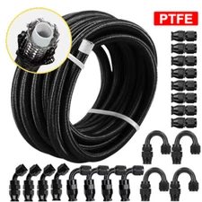 6AN-8AN-10AN Nylon Braided PTFE Fuel Line 10FT 20FT W/ 20 Fitting Hose Kit