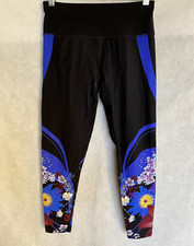 SWEATY BETTY Size XS High Waist Black Floral 25" Power Leggings Women's