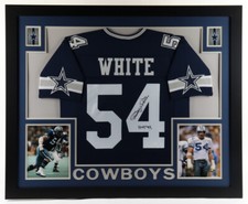 Randy White Signed Dallas Cowboys 35x43 Framed Jersey Inscr. 