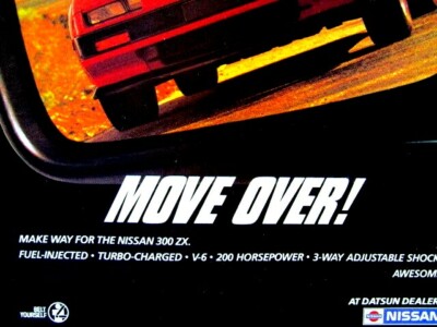 1985 NISSAN 300 ZX RED LINES Move Over ! Original Print Ad 8.5 x