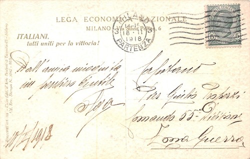 18-1C) L'INVASIONE AUSTRIACA NEL VENETO LEGA ECONOMIA NAZIONALE MILANO VG 1918 - Imagen 2 de 2