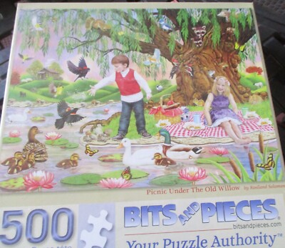 500 Piece Rosiland Solomon Art Puzzle ''Picnic Under the Old Willow''  18''x24''