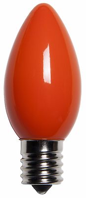25 C9 Orange Ceramic Incandescent Christmas Light Bulbs 7 Watt E17 Base