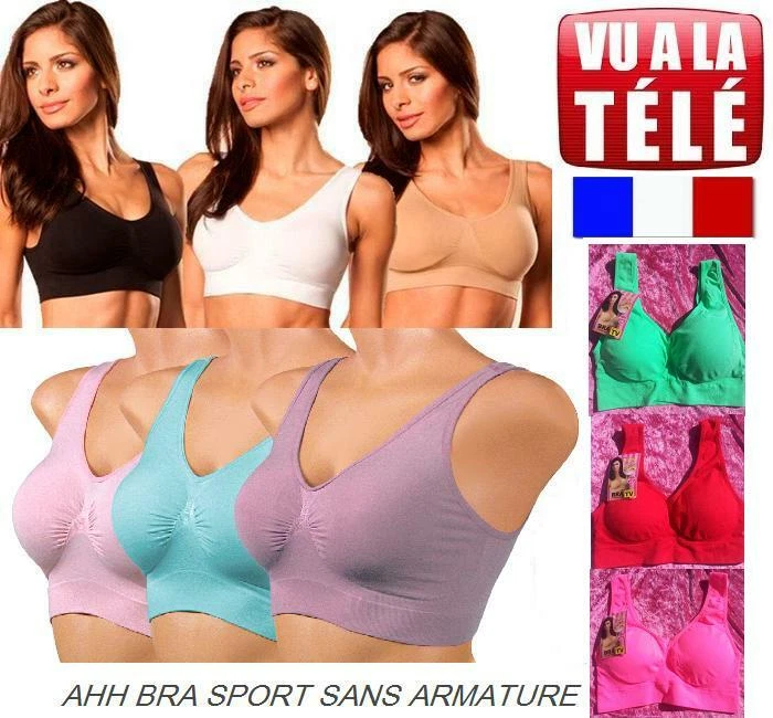 SOUTIEN GORGE SANS ARMATURE+COQUE AMOVIBLE GENIE BRA AHH BRASSIERE