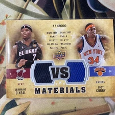 2009/10 Upper Deck Jermaine Oneal-Eddy Curry VS Dual Materials Jersey card  /600