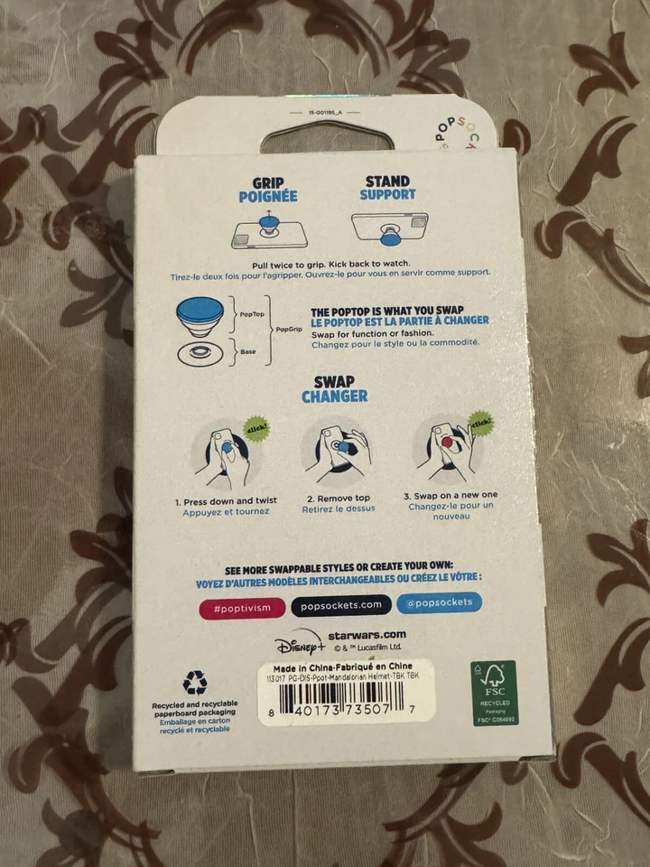 Star Wars Popsockets PopGrip - THE MANDALORIAN HELMET POPOUT NIB - Image 3 of 3