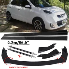 Front Bumper Lip Spoiler Splitter Glossy Black For Nissan March Hatchback Body