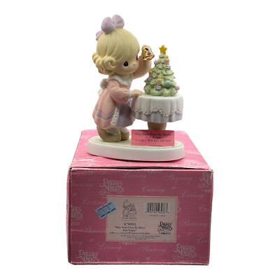 Precious Moments  May Your Days Be Merry And Bright  Figurine~Christmas~Lights