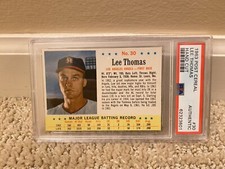 1963 Post Cereal Angels Lee Thomas #30 Hand Cut Card SP Rare PSA Authentic