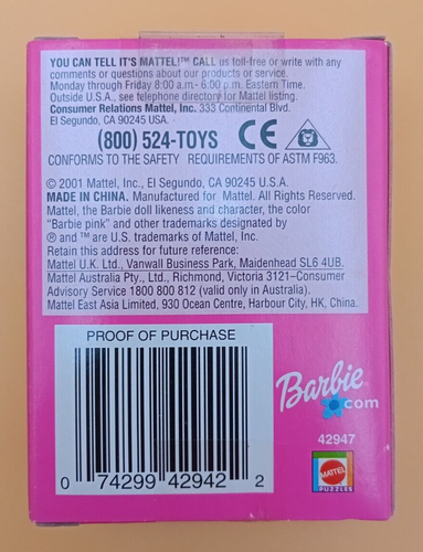 Vintage 2001- Barbie Sealed 50 Piece Mini Puzzle 42947 Rare - Picture 7 of 7