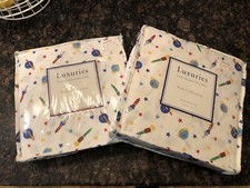 2 Sets Luxuries Kids Collection Brushed Microfiber Twin Sheet Set Space Planets