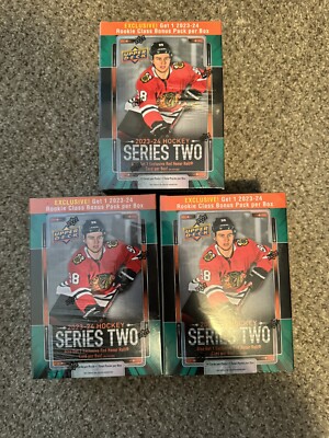 2023-24 NHL Upper Deck Series 2 Hockey Mega Boxes x3 Bedard Rookie Young Gun ?!!