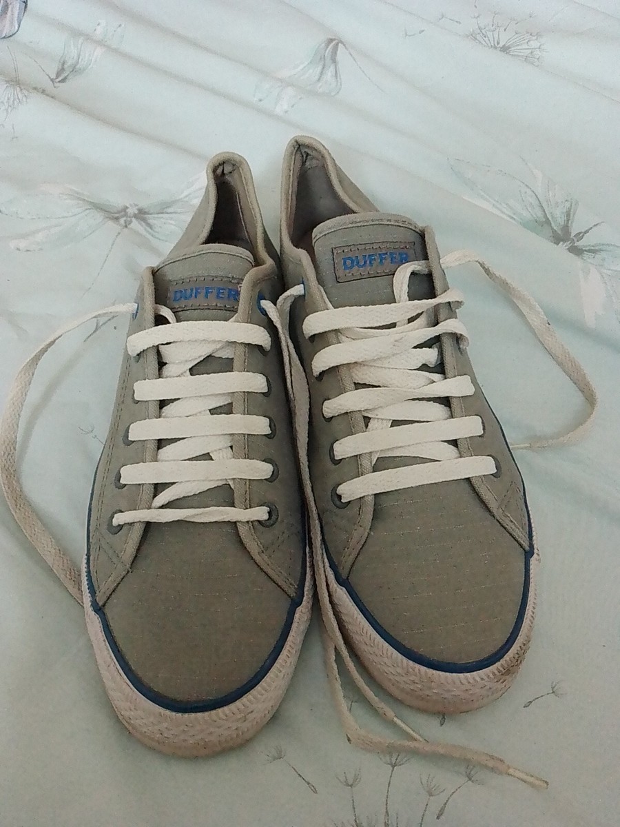 Men's Duffer of St George Low Style Canvas trainer -Grey Royal UK