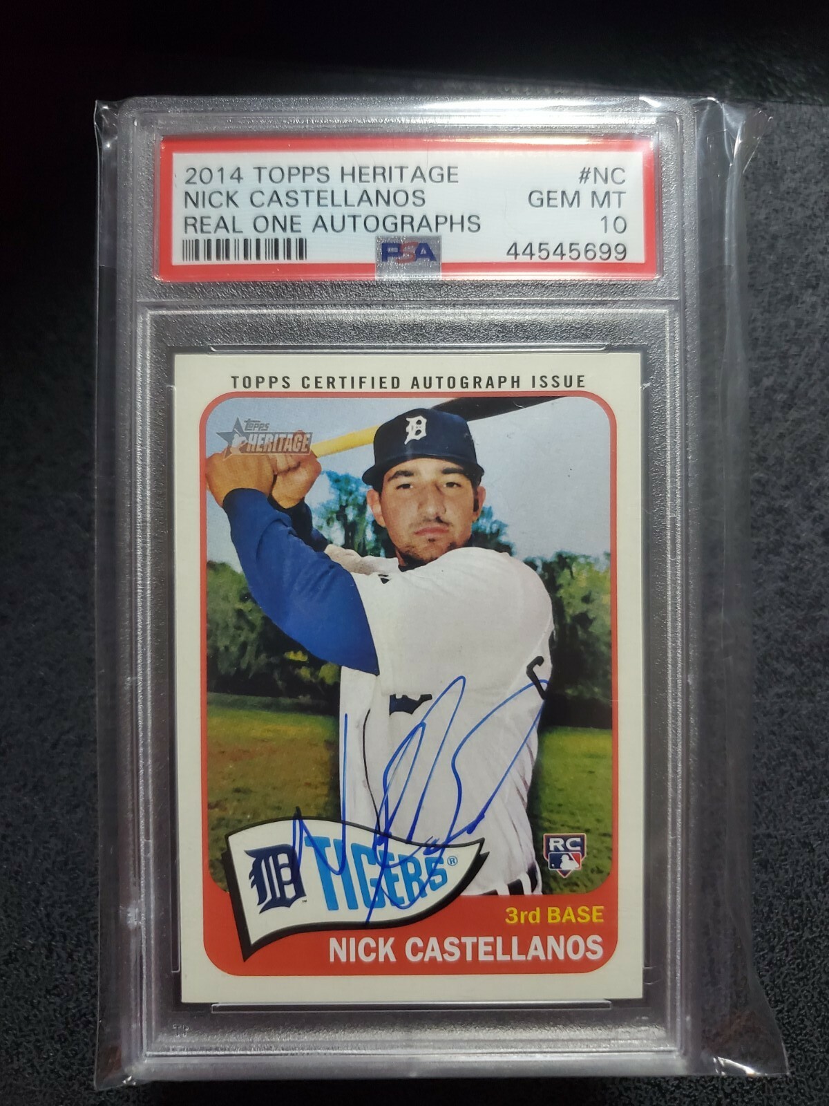 2014 Topps Heritage Baseball Nick Castellanos AUTO RC ROOKIE Real One PSA 10