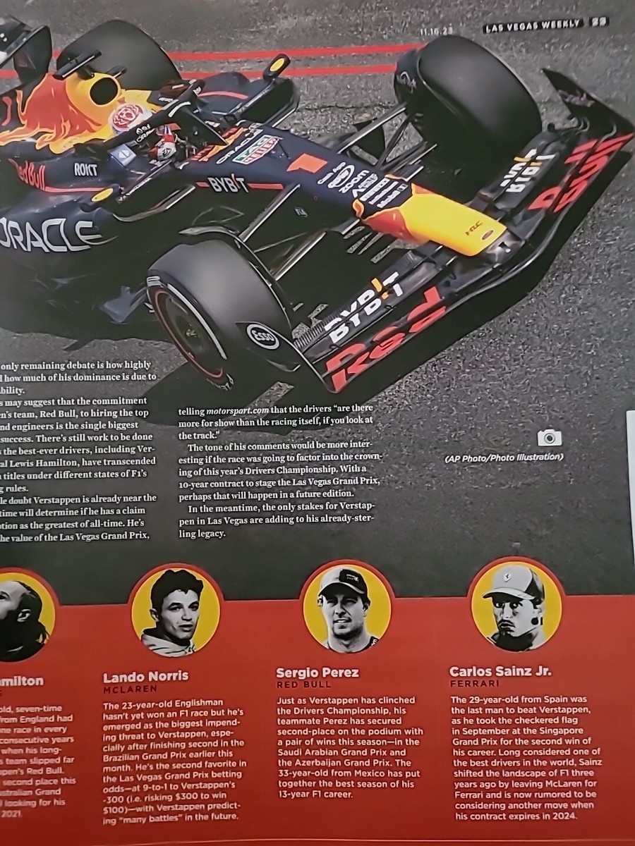 FORMULA 1 ONE GRAND Prux Race F1 November 16 - 22 2023 Las Vegas