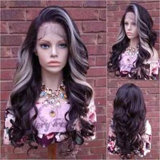 Curly Lace Frontal Wig  HD Lace Wig 13x6  Yaki Human Hair Blend  Brown Wig