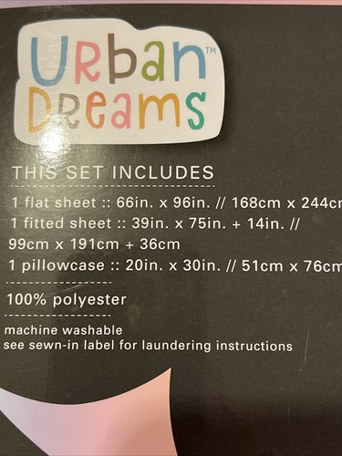 Urban Dreams Space Mission Twin 3Pc Sheet Set 66”X96” White Multicolor NEW - Picture 7 of 8