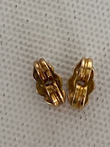 14ct Solid Gold Bezel Set Lapis Lazuli Cabochon Stud Earrings 8mm - Picture 9 of 12