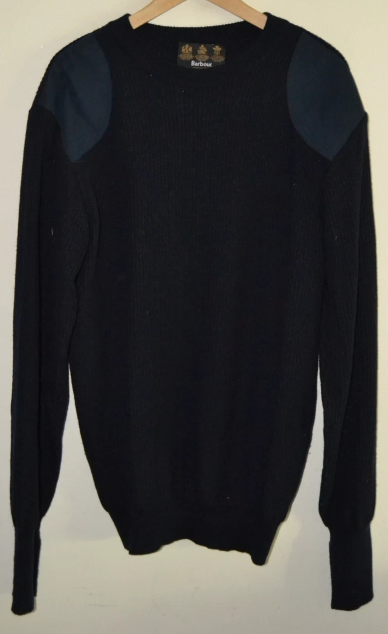 Vtg Barbour Scotland D1301 Crew Neck Suede Patch Sporting 100% Wool Sweater Lge
Opens in a new windo