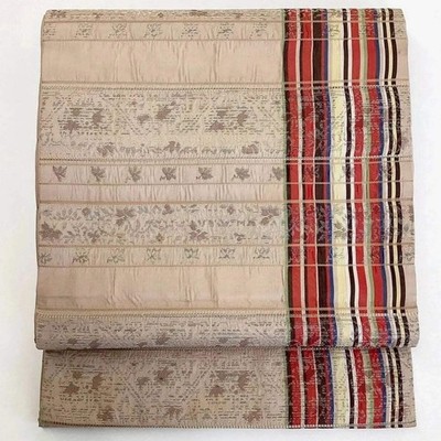 5691# Japanese Vintage Nagoya Obi Belt Kimono Fabric Silk Traditional