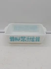Vintage Pyrex 0503 Turquoise 1 1/2 Qt Amish Butterprint Refrigerator Dish No Lid