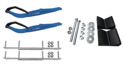 C&A Pro Blue Razor Snowmobile Skis w/ 7.5'' Shaper Bars Complete Kit 2016+
