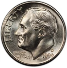 1990-D Mint State Roosevelt Dime 10C