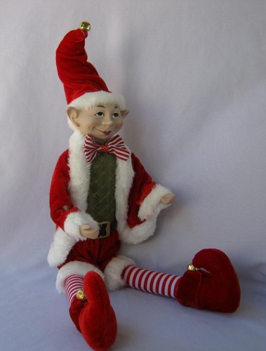 Sincerely Santa Christmas Elf Fairy Doll Richly Decorated Green Red White - Picture 10 of 12