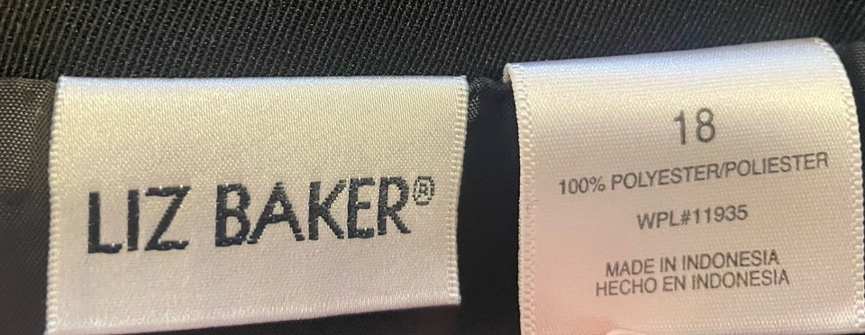 Falda Liz Baker Usada en Excelente Condición Talla 18 Totalmente Forrada Negra Foto 3 de 4