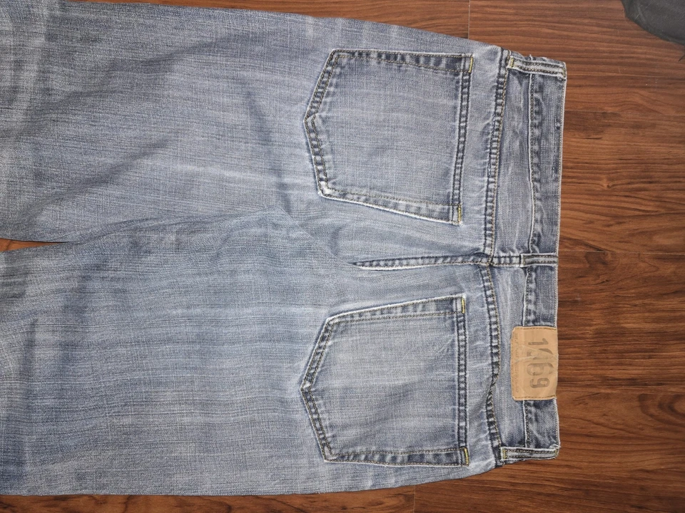 Pantalones de mezclilla sueltos vintage 1969 Gap 33x32 calce bota Y2K corte bota desteñido mosca holgados Foto 3 de 4