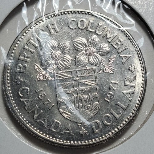 1871-1971 CANADA British Columbia Nickel DOLLAR Coin BK282 *COMBINED SHIP